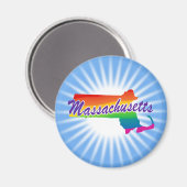Regenbogen-Staat von Massachusetts Magnet (Vorderseite/Rückseite)