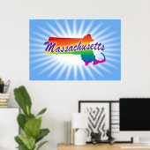Regenbogen-Staat von Massachusetts Poster (Heimbüro)