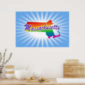 Regenbogen-Staat von Massachusetts Poster (Küche)