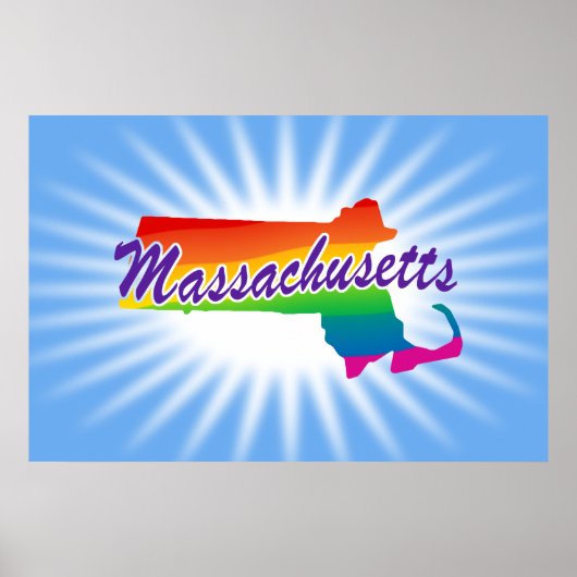 Regenbogen-Staat von Massachusetts Poster (Vorne)