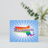 Regenbogen-Staat von Massachusetts Postkarte (Stehend Vorderseite)