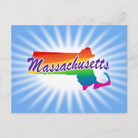 Regenbogen-Staat von Massachusetts Postkarte (Vorderseite)