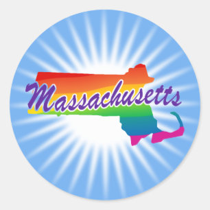 Regenbogen-Staat von Massachusetts Runder Aufkleber
