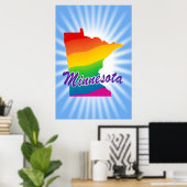 Regenbogen-Staat von Minnesota Poster (Heimbüro)