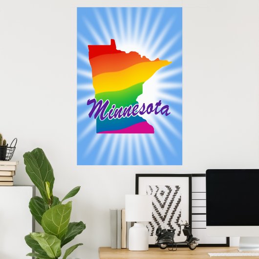 Regenbogen-Staat von Minnesota Poster (Heimbüro)