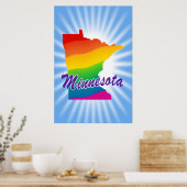 Regenbogen-Staat von Minnesota Poster (Küche)