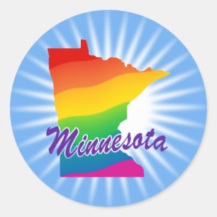 Regenbogen-Staat von Minnesota Runder Aufkleber
