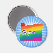 Regenbogen-Staat von Oregon Magnet (Vorderseite/Rückseite)