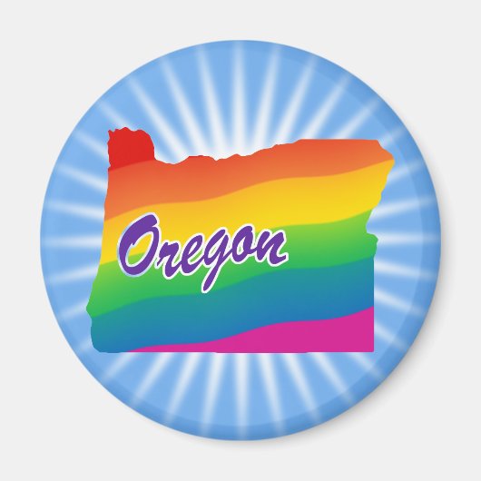 Regenbogen-Staat von Oregon Magnet (Vorne)
