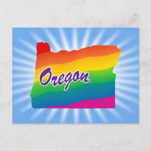 Regenbogen-Staat von Oregon Postkarte