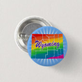 Regenbogen-Staat von Wyoming Button (Vorne & Hinten)