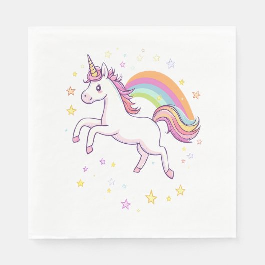 Regenbogen-Star-Einhorn (1) Serviette (Vorderseite)