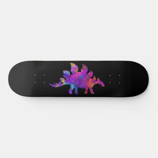 Regenbogen Stegosaurus Skateboard (Horizontal)