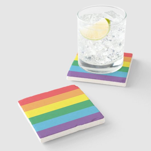 Regenbogen Steinuntersetzer (Seitenansicht)