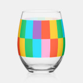 Regenbogen Steps Blocks Muster Steinloses Weinglas Weinglas Ohne Stiel (Rechts)