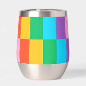 Regenbogen Steps Blocks Muster Stemless Wine Tumbl (Rückseite)