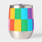 Regenbogen Steps Blocks Muster Stemless Wine Tumbl (Vorderseite)