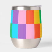 Regenbogen Steps Blocks Muster Stemless Wine Tumbl (Links)