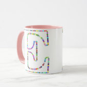 Regenbogen-Stern-Buchstabe E Tasse (Vorderseite Links)