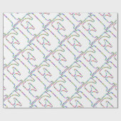 Regenbogen-Stern-Buchstabe F Geschenkpapier (Flach)
