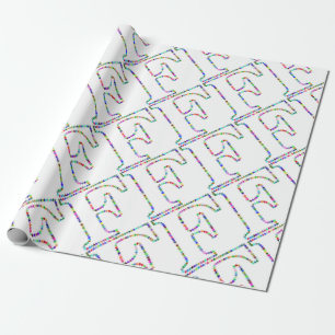 Regenbogen-Stern-Buchstabe F Geschenkpapier