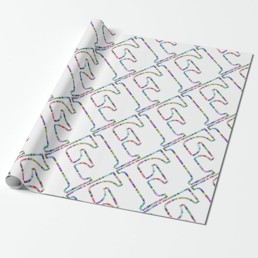 Regenbogen-Stern-Buchstabe F Geschenkpapier (Ungerollt)