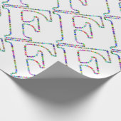 Regenbogen-Stern-Buchstabe F Geschenkpapier (Ecke)