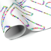 Regenbogen-Stern-Buchstabe F Geschenkpapier (Rolleneckpunkt)