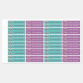 Regenbogen Sterne - 96 schmale Kinder Etiketten (Blatt)