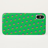 Regenbogen Sterne auf grünem Case-Mate iPhone Gehä Hülle (Rückseite (Horizontal))