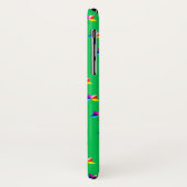 Regenbogen Sterne auf grünem Case-Mate iPhone Gehä Hülle (Hinten/Links)