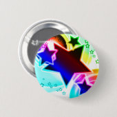 Regenbogen-Sterne Button (Vorne & Hinten)