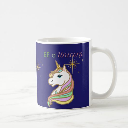 Regenbogen, Sterne und Einhornmagie-Tasse Kaffeetasse (Rechts)