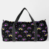Regenbogen, Sterne und Herzmuster Duffle Bag (Rückseite)