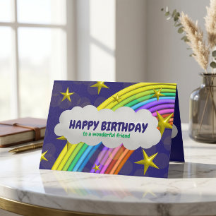 Regenbogen Sterne Und Wolke Alles Gute Zum Geburts Karte