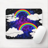 Regenbogen, Sterne und Wolken in einem nächtlichen Mousepad (Mit Mouse)