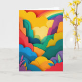 Regenbogen-Sternschnuppe-Collage Karte (Gelbe Blume)