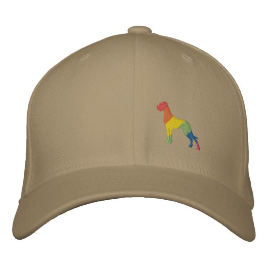 Regenbogen Stick Dogge Bestickte Baseballkappe (Vorderseite)