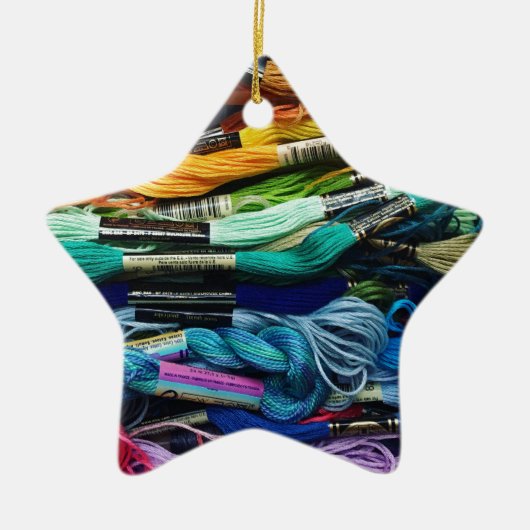 Regenbogen-Stickerei-Glasschlacke | verlegt Keramik Ornament (Vorne)