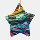 Regenbogen-Stickerei-Glasschlacke | verlegt Keramik Ornament (Links)