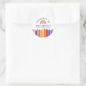 Regenbogen-Stifte Eigentum des Klassenzimmers Aufk Runder Aufkleber (Tasche)