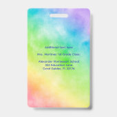 Regenbogen-Stifte-Foto-Lehrerassistent-Ausweis Ausweis (Rückseite)