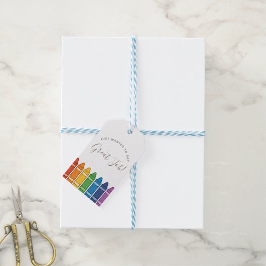 Regenbogen-Stifte-Lehrer-Dankeschön-Geschenk-Tag – Geschenkanhänger (Mit Garn)