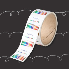 Regenbogen-Stifte personalisierte Belohnungsaufkle Quadratischer Aufkleber