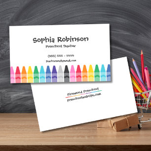 Regenbogen-Stifte Vorschule Grundschullehrer Visitenkarte
