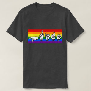 Regenbogen-Stolz-amerikanische Gebärdensprache T-Shirt