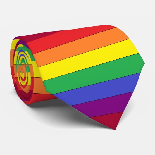 Regenbogen-Stolz-breite Streifen-Krawatte Krawatte (Gerollt)