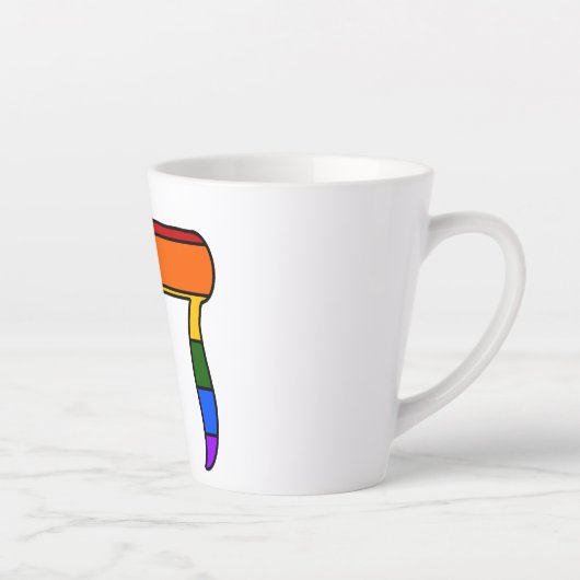 Regenbogen-Stolz-Chai-Flagge  Milchtasse (Rechts)