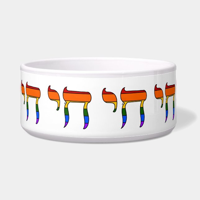 Regenbogen-Stolz-Chai-Flagge  Napf (Vorderseite)