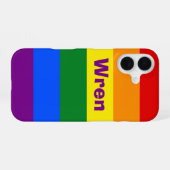 Regenbogen-Stolz-Flagge Name oder Monogramm iPhone 16 Hülle (Rückseite (Horizontal))